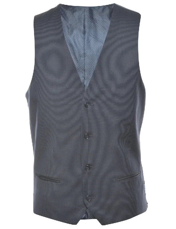 Pinstriped Navy Waistcoat - L Cocktail unclassified dresses