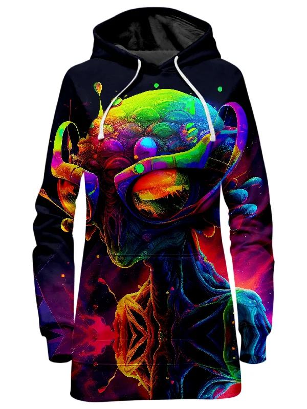 Psychedelic Alien Hoodie Dress Color block unclassified dresses