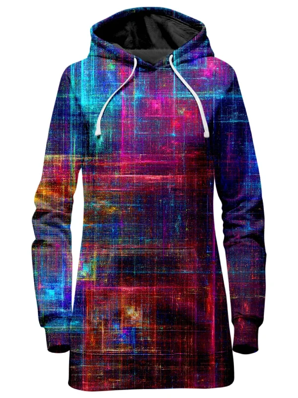 Psychedelic Matrix Rainbow Hoodie Dress Embroidered unclassified dresses