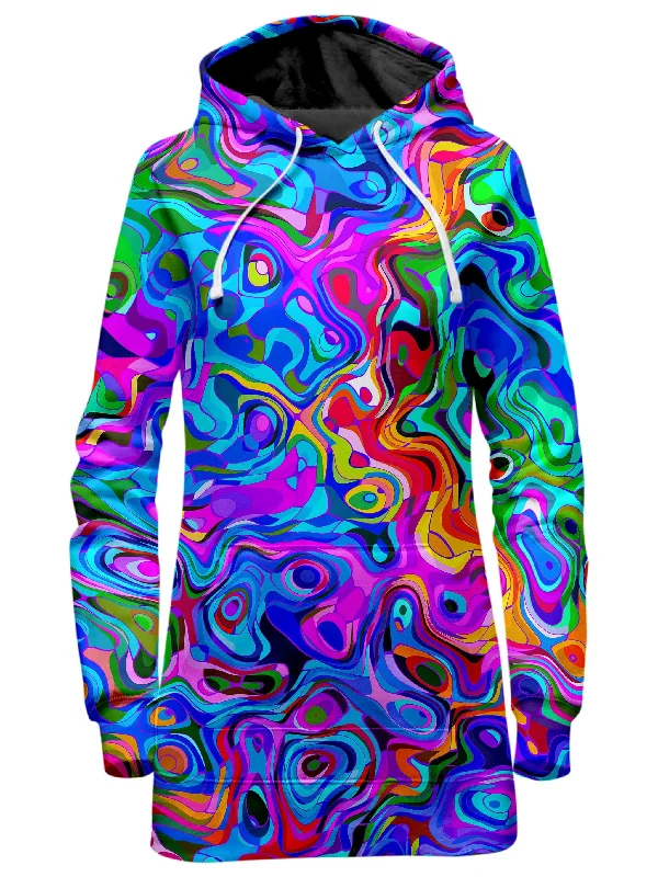 Rainbow Waves Hoodie Dress Gothic unclassified dresses