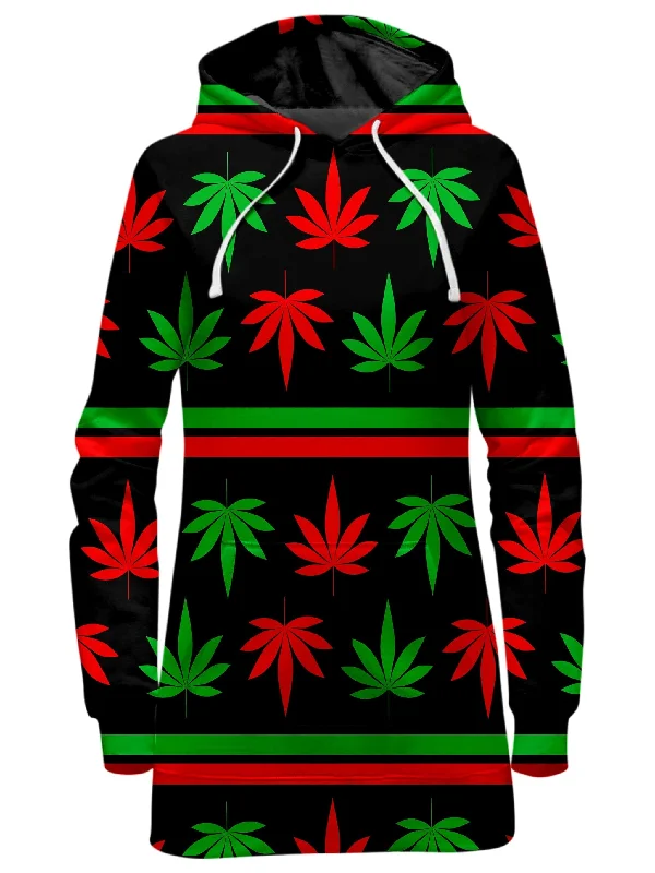 Red And Green Festive Bud Hoodie Dress Wrap unclassified dresses