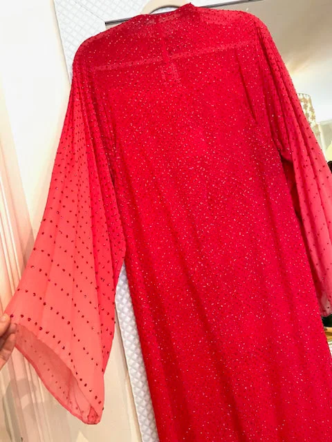 Ombre Red beaded Gown by Neiman Marcus Mesh unclassified dresses