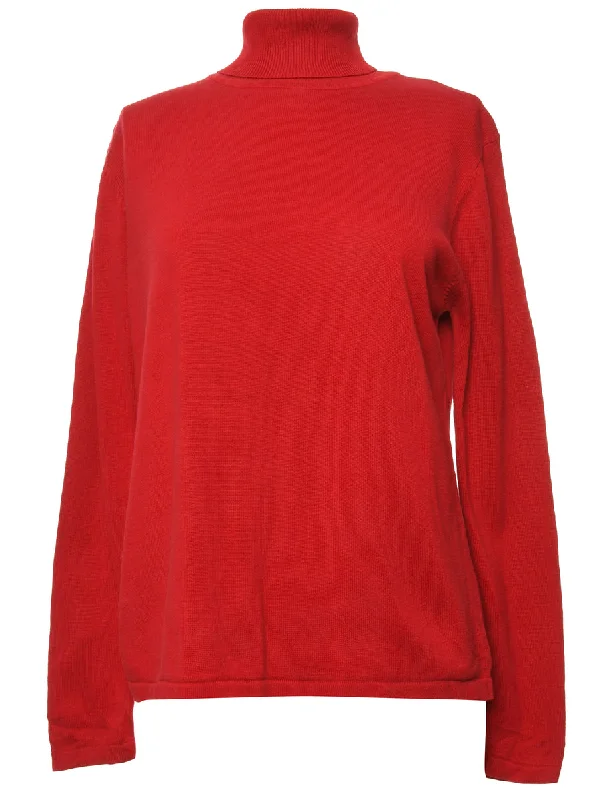 Red Turtleneck Jumper - M Women's unclassified dresses