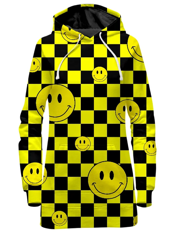 Smile Checkerboard Hoodie Dress Sequin unclassified dresses