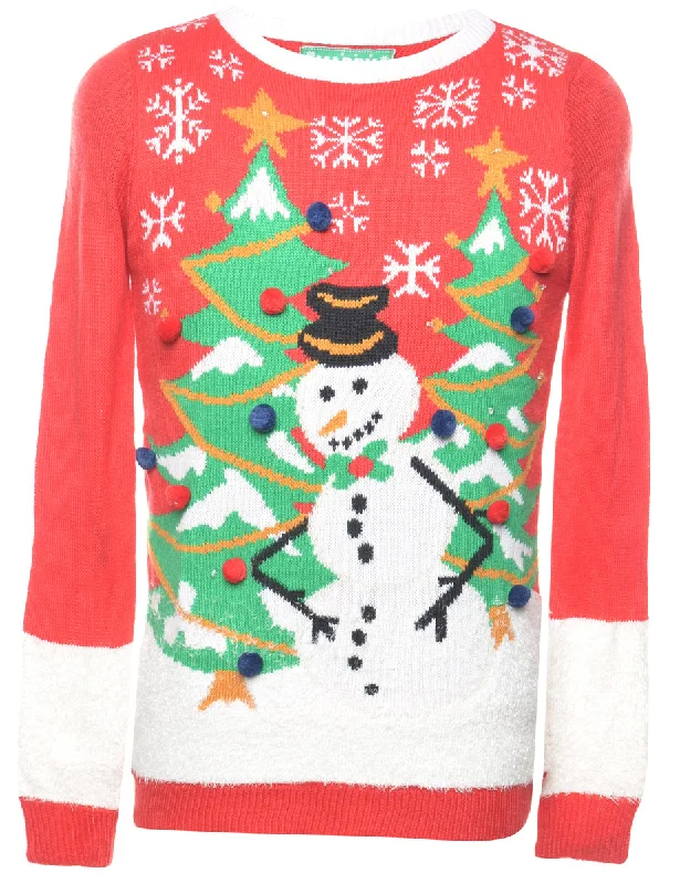 Snowman Christmas Jumper - S Knitted unclassified dresses