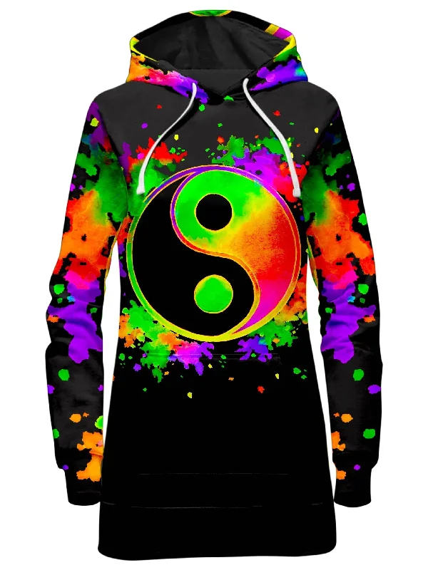 Splatter Yin Yang 2 Hoodie Dress Winter unclassified dresses