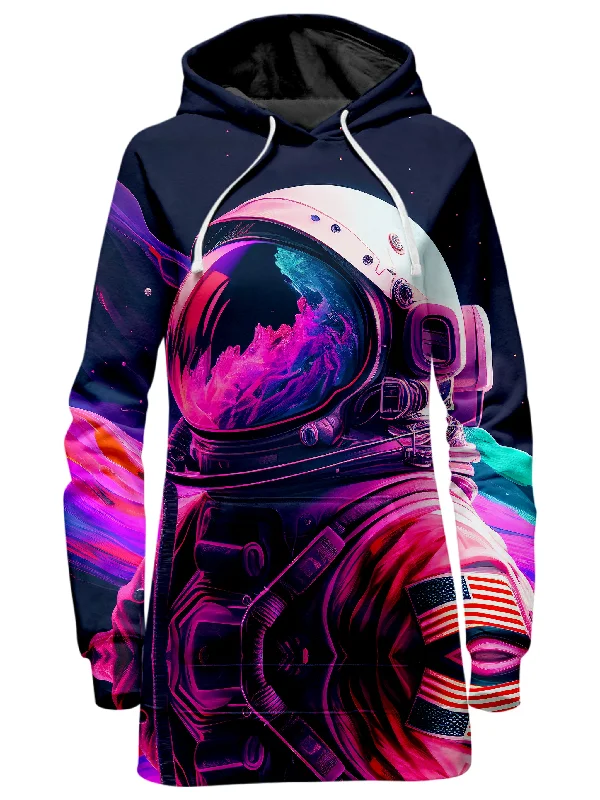 Synthwave Astronaut Hoodie Dress Backless unclassified dresses