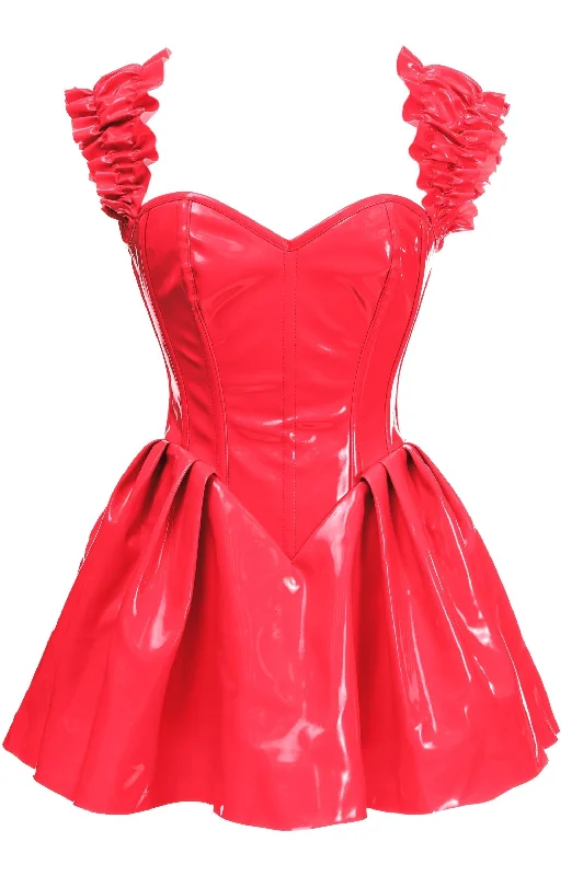 Top Drawer Steel Boned Red Patent PVC Vinyl Corset Dress Street style unclassified dresses