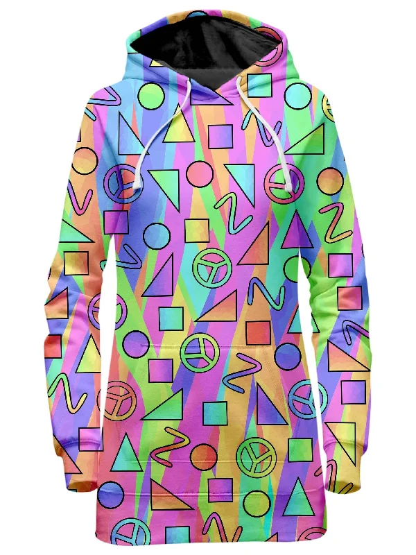 Trippy Retro Peace Signs Hoodie Dress Sexy unclassified dresses