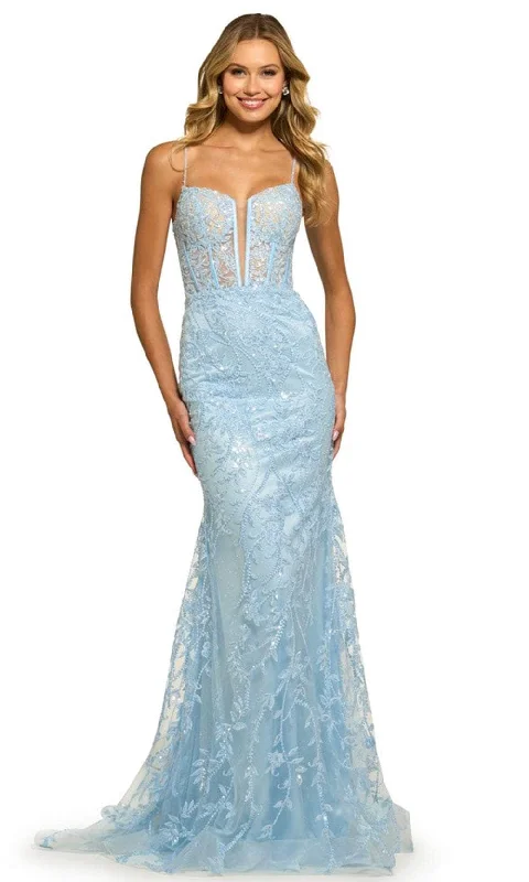 Sherri Hill 55526 - Lace-Up Back Gown Lace Dress for Weddings