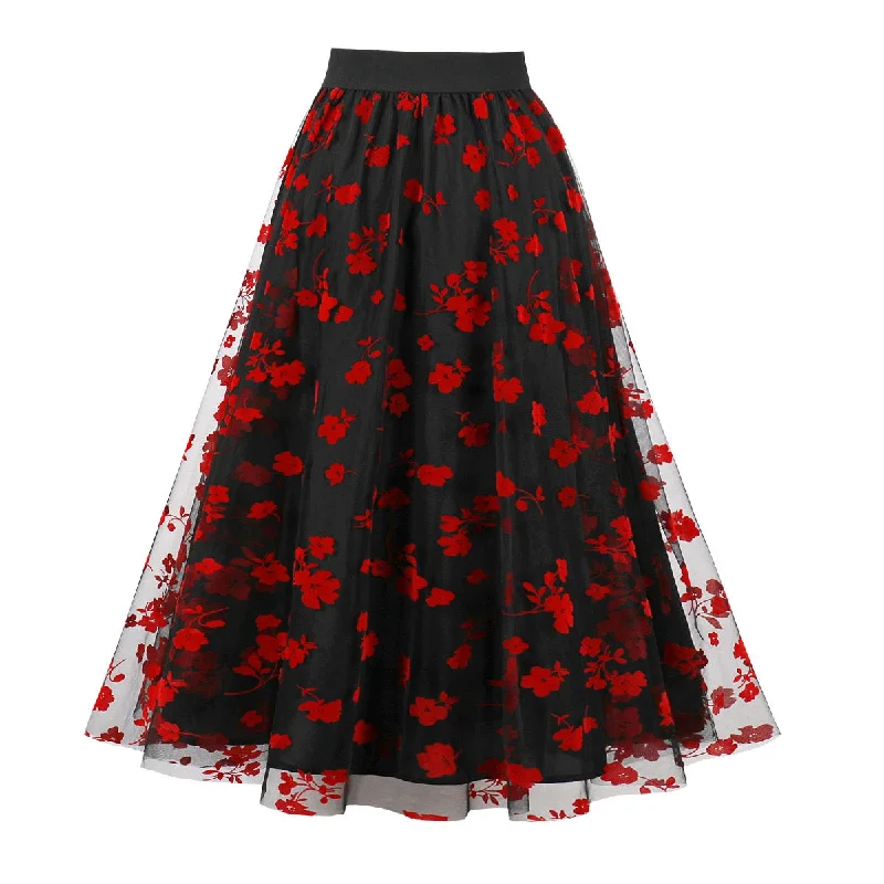 5047-6 black red flower