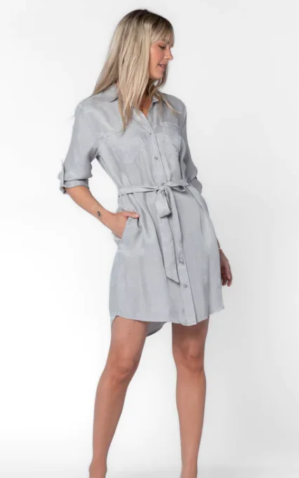 Anita Baby Baby Blue Shirt Dress Sleeveless Shirt Dress