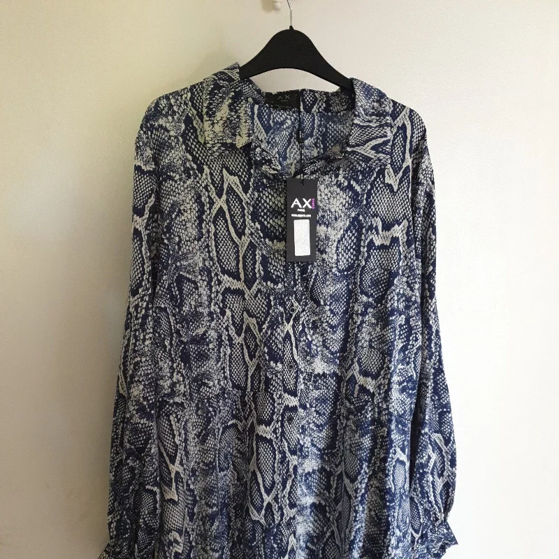 AX Paris Curve Mono Animal Shirt Dress Size 18 ****Ref V197 Feminine Shirt Dress