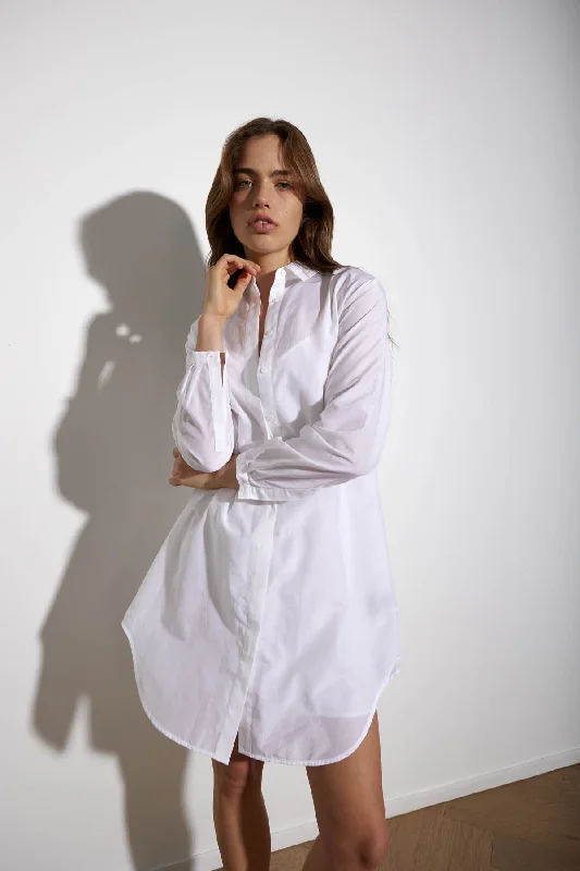 SHIRTDRESS HOLIDAY WHITE Sexy Shirt Gown