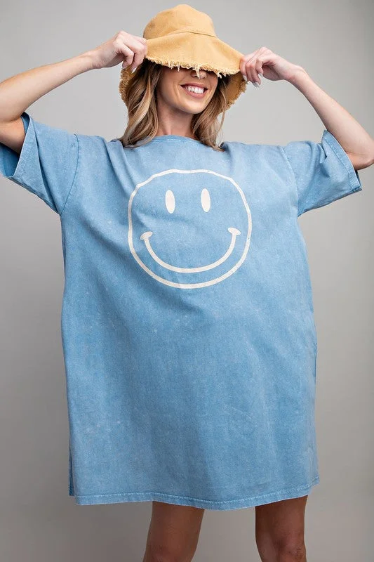 Smiley Face Tshirt Dress Modern Shirt Dress