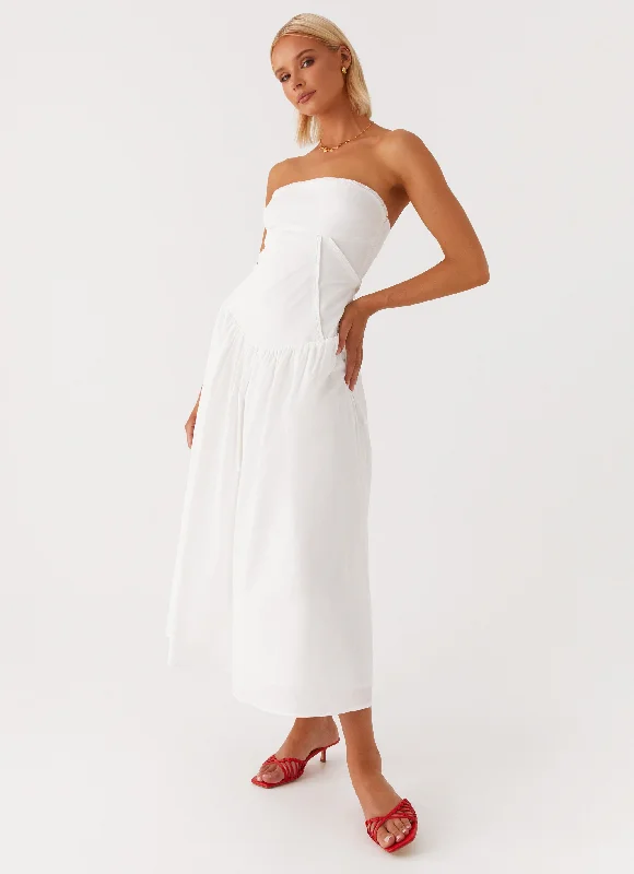 Larnie Midi Dress - White Everyday Midi Skirt