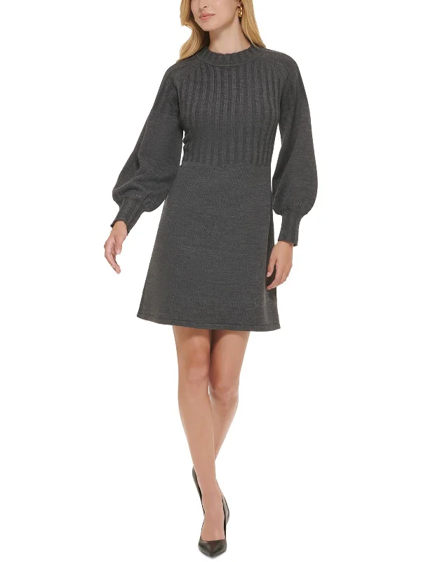 Womens Knit Midi Sweaterdress Cozy Midi Skirt