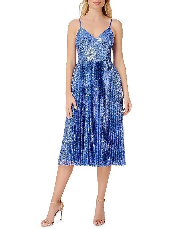 Womens Sequined Mid Calf Midi Dress Casual Midi Look